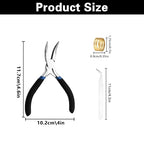 Bent Nose Pliers，Bent Chain-Nose for Crafting and Repair,Chain Jewelry,Jewelry Pliers Jewelry Making Tools for Crafts Matte Handle - color: Bent Nose Pliers-dark Blue