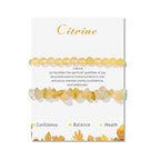 Healing Crystal Bracelets for Women 2 PCS 6mm Natural Stone Bracelet Stretch Crystal Beaded Bracelets Handmade Gemstone Bracelet Jewelry Gifts Christmas Gifts for Women Girls - style: citrine