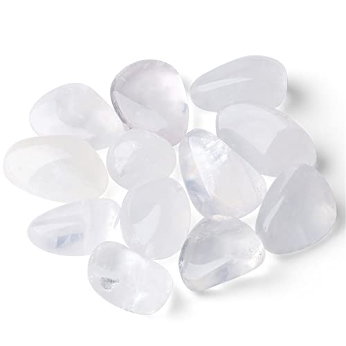 Clear Quartz Tumbled Polished Natural Healing Crystals Stones Bulk Stones Crystal for Energy Reiki Tumbling Cabbing Balancing Decoration Gemstones Crystal Healing Meditation Therapy Gift 100g - color: Clear Quartz, size: 100g