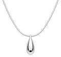 Silver Drop Necklace for Women Adjustable Sliding Silver Snake Chain Dainty Minimalist Necklace