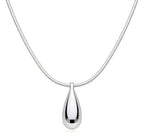 Silver Drop Necklace for Women Adjustable Sliding Silver Snake Chain Dainty Minimalist Necklace