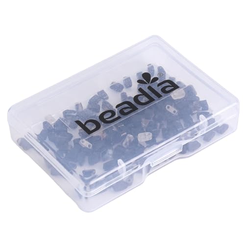 Beadia Natural Black Striped Agate Stone Tila Beads 5x2mm Rectangle 2-Hole Spacer Beads for DIY Bracelet Earring Making 15"/Strand - color: Black Striped Agate, size: 5x2mm