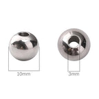 304 Stainless Steel Round Beads 10mm 36pcs Spacer Beads for Jewelry DIY Making and Repairing - size: 10.0mm
