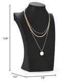 Polmart H3 Necklace Display Bust (Black Leatherette, 11 ⅞”H) - color: Black Leatherette, size: 11⅞"H