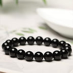 Handmade 8mm Beaded Bracelets For Men Protection Bracelet For Women Chakra Feng Shui Stretchy Handmade Lucky Money Stretchy Crystal Bracelets Best Gifts - color: Black Tourmaline 1PCS