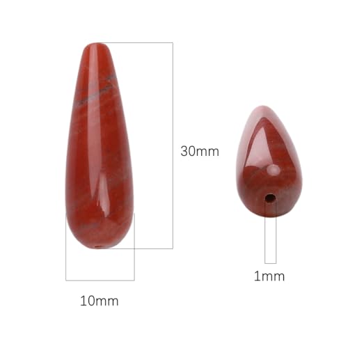 BEADIA Natural Redstone Teardrop Stone Beads 10x30mm 12pcs Dangle Earring Charm for DIY Jewelry Making - color: Redstone