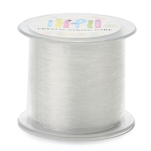 130m/roll Elastic Crystal Thread 0.8mm Clear Stretchy Bracelet String Beading Cord for DIY Women Friendship Bracelet Jewelry Making Craft Supplies - color: Clear, size: 0.8mm