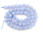 90pcs Adabele Natural Blue Lace Agate Healing Gemstone 4mm Small Round Beads Gem Stone Spacer for DIY Craft Jewelry Making GE11-4 - color: Blue Lace Agate, size: 4mm (90pcs/1 Strand)