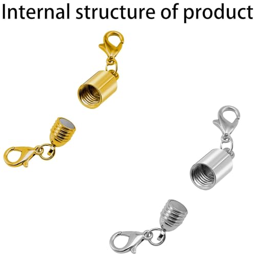 Magnetic Necklace Clasps, Magnetic Jewelry Clasps, 14K Gold and Silver, Necklace Bracelet Extender with Lobster Clasp (DAN 3gold 3silver) - color: DAN 3gold 3silver