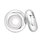 Spacer Stopper Beads for Bracelets & Necklaces, 925 Sterling Silver Beads | Smooth & Pave Cubic Zirconia (White, Blue, 18K Gold Plated) | Anti-Slide Separator Charms S925 Women Jewelry - color: 2Pcs Sliver Spacer