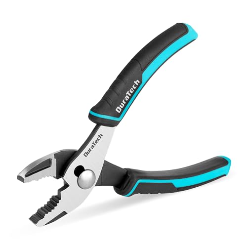 DURATECH 6 Inch Slip Joint Pliers, Small Pliers with Comfortable TPR Handle, High Carbon Steel, Swivel Rivet, Strong Sharp Teeth, Pliers for Tightening, Loosening and Gripping Nuts and Bolts - size: 6 Inch