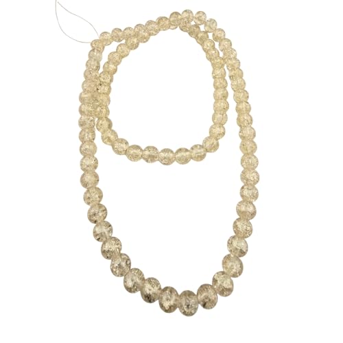 DandS ltd Crackle Lampwork Glass Beads for Jewelry Making, Beige, Vibrant DIY Bracelets, Necklaces, Earrings, Beading Supplies & Craft Kits for Handmade Jewelry, 80pcs 0.39 inch (10mm), #J268-10 - color: Beige
