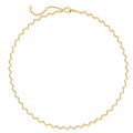 Dremmy Studios Dainty Gold Choker Necklace for Women 14K Gold Plated Coin Disc Figaro Layered Beaded Flat Mariner Sideways Cross Wishbone Link Clavicle Necklaces - style: 1.2mm Wave Chain