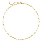 Dremmy Studios Dainty Gold Choker Necklace for Women 14K Gold Plated Coin Disc Figaro Layered Beaded Flat Mariner Sideways Cross Wishbone Link Clavicle Necklaces - style: 1.2mm Wave Chain