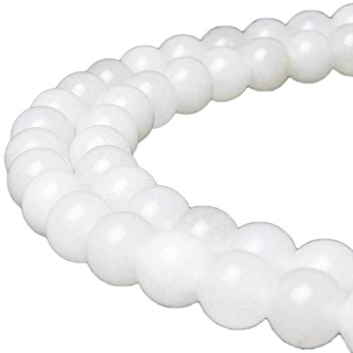 MJDCB Beads for Energy Bracelets Yoga Bracelet DIY Bracelet Natural Stone Beads White Jade 32 Pieces, 12mm - color: White Jade, size: 12mm