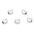 20pcs Live Love Beads Large Hole Loose Beads (4.5mm Hole) Antique Silver Metal Spacer for DIY Craft Jewelry Making MEC-C13 - size: Live Bead