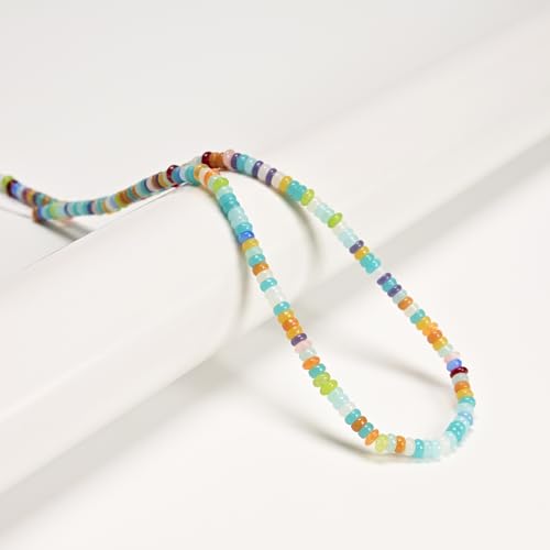 ICAI 2x4mm Natural Rondelle Beads – Loose Gemstone Spacers for DIY Jewelry Making (Blue Tones) - color: Blue Tones, size: 2x4