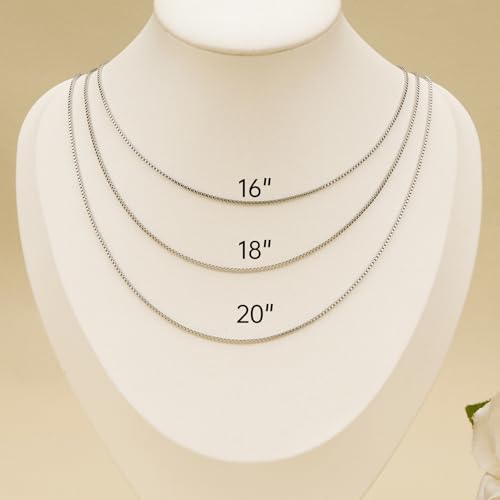 SMYHTGLIF 12 Pack Stainless Steel Box Necklace Chain Bulk Silver DIY Craft Jewelry Necklace Chain for Women Men - color: Silver Box, size: 20 inches