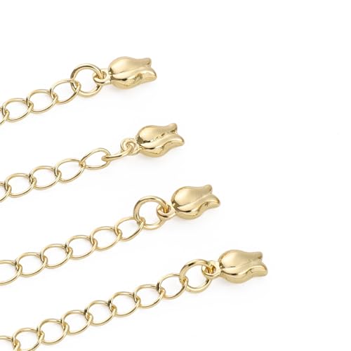 BEADIA 14K Gold Plated Extender Chains 75mm 20pcs Rose Extension Tail Chains for Jewelry Making Findings - color: Rose