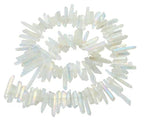 Adabele 15 Inch Natural Raw Healing Crystal Quartz Gemstone Loose Beads Small Drilled 15 Inch Clear AB Titanium Coated Chakra Gem Stone Drop Stick GA2 - color: Clear Crystal Ab, size: Small Size (15 Inch/1 Strand)