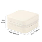 Travel Jewelry Case 2 Pack Mini Travel jewelry Box Portable Organizer Women Girls Gift Box for Rings Earrings Necklaces Bracelets - color: Off white