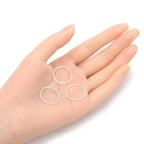 Adabele 50pcs Silver Round Hoop Circle Beading Hoop Link Jewelry Findings 20mm Geometric Connector Open Back Bezel Frame for DIY Craft Jewelry Making CF71-3 - size: Round Circle (0.79 inch)
