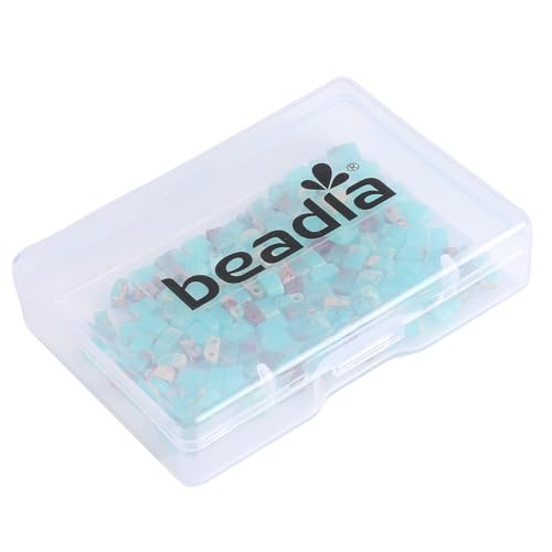 Beadia Blue Imperial Jasper Stone Tila Beads 5x2mm Rectangle 2-Hole Spacer Beads for DIY Bracelet Earring Making 15"/Strand - color: Imperial Jasper Blue, size: 5x2mm