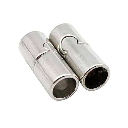 Magnetic Clasps and Closure for Jewelry Making 7mm Inner Hole Cord Glue in Pack of 10 Silver