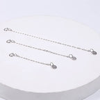White Gold Necklace Extender 925 Sterling Silver Necklace Bracelet Ankle Extenders Chain Extension for Jewelry Making（2 3 4 inch） - style: White Gold-Round Tag