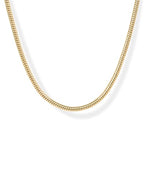 PAVOI 14K Gold Plated Chunky Chain Choker Necklaces for Women | Gold Statement Graduated Link Chain Necklace | Bold Oval Link Barbell Links Paperclip Chains - style: Snake - 3MM