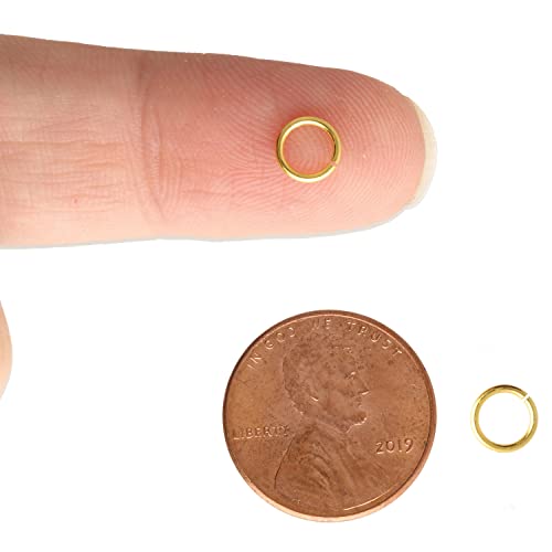 The Beadsmith Open Jump Rings – 6mm, Gold Plated, 18-Gauge Wire Thickness, 144 Pieces – Findings for Making Keychains, Charms, Chain Mail and Body Jewelry - color: Gold, size: 6mm - 18 Gauge