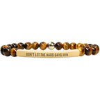 INSYOHO Dont Let the Hard Days Win Bracelet – Inspirational Healing Crystal Bracelet for Women & Men, Agate & Amethyst Beaded Adjustable, Motivational Gift for Stress Relief & Positivity - color: Golden Tiger Eye