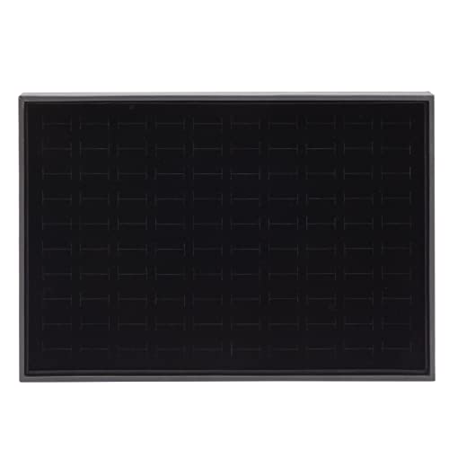 Juvale Ring Display Tray - Velvet Protection & Jewelry Display - Removable Pad & Earring Storage - Stackable Jewelry Trays & Glasses Holder for Nightstand - Pack of 2, 13.8 x 9.5 x 1.3 in, Black