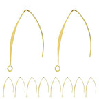 BEADNOVA V Shape Ear Wire Long Earring Wire Ear Hook for Dangle Earring Making Jewelry Making Earwire DIY (Gold 43mm, 10pcs) - color: Gold