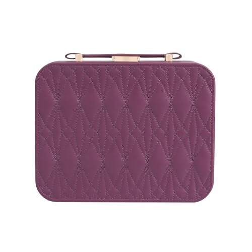 Jewelry Box for Women, Travel Jewelry Organizer Ladies Watch and Jewelry Case Travel Jewelry Case for Necklaces. (Burgundy Red) - color: Burgundy Red