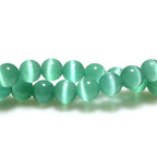 MJDCB 30pcs Blue Green Cat Eye Stone Beads 12mm Round Crystal Loose Bead for Jewelry Making DIY Bracelets Necklace - color: Blue Green, size: 12mm(30pcs)