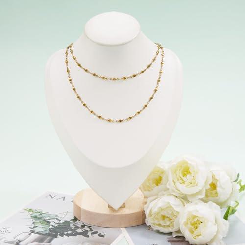 KYUNHOO 13 Feet Rhombus Link Necklace Chains Bulk on Spool Solid Stainless Steel Gold Chain for Jewelry Making with Jump Rings and Lobster Clasps - color: Rhombic Gold