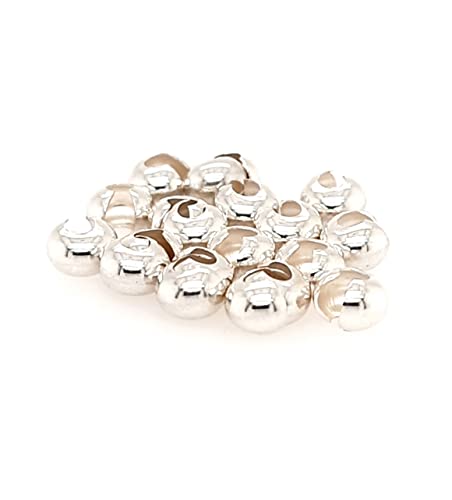 20pcs 925 Sterling Silver Open Crimp Bead Covers, 5MM, By CRAFT WIRE - color: 925 Sterling Silver, size: 5MM
