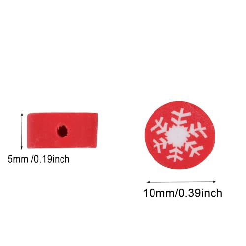 100pcs 10MM Mixed Christmas Beads Polymer Clay Spacer Beads for Women Jewelry Making DIY Bracelet Necklace Accessories Gift (Christmas) - color: Christmas