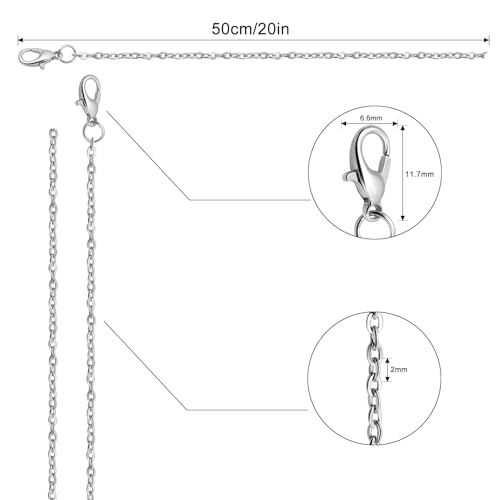 Lemonkey 24 Pack Necklace Chains Bulk,Silver Plated DIY Cable Link Chains for Jewelry Making 20 Inches - color: Silver, size: 20inch