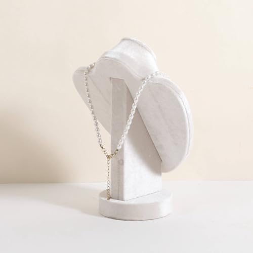 Velvet Necklace display stand for Selling, Jewelry Bust Mannequin for Show, Small Necklace Holder Stand【Beige】 - color: Beige