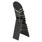 MOOCA 2 Pcs Set Bracelet Necklace Chain Display Pad with 12 Slots, Jewelry Organizer Display with Easel Stand for Chains, 4.5W x 4.9D x 12.2H in, Black Velvet - color: Black,12 Slots