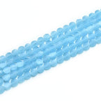 79pcs 5mm Sky Blue Cat's Eye Coin Stone Loose Gemstone Beads Semi-Precious Craft Supplies for DIY Jewelry Making - color: Coin5mm Sky Blue