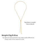 Gold Silver Necklace for Women Y Chain Adjustable Gold Long Necklaces Fashion Dainty Jewelry - color: gold A