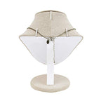 MOOCA 3 Pcs Set Tan Linen Combination Display Jewelry Stand Bust for Necklaces, Earrings, Rings, Jewelry Display For Vendors - color: Tan Linen, 3 pieces