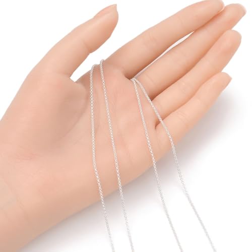 Adabele 5 Feet Authentic 925 Sterling Silver Unfinished Rolo Belcher Cable Chain Link 1.5mm (0.06 Inch) Thin Small Bulk Hypoallergenic Nickel Free for DIY Craft Jewelry Making SSK-A1 - color: Sterling Silver, size: 1.5mm Chain - 5 Feet Long
