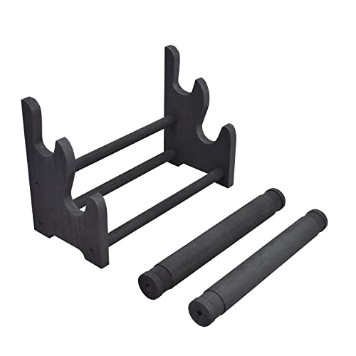 Ikee Design 2 Pcs Set Wooden 2-Tier Bar Bracelet Bangle Jewelry Display Organizer Stand, Wood Bracelet Bangle Holder, 11.75 W x 5.38 D x 8 H in,Black Color - color: Black, 2 Pieces