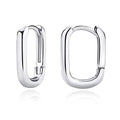 Me&Hz Gold Huggie Earrings Small Huggie Hoop Earrings for Women 14K Gold Plated Hypoallergenic Cubic Zirconia Huggies Mini Silver Hoop Earring for Women - color: Square, Silver