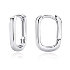 Me&Hz Gold Huggie Earrings Small Huggie Hoop Earrings for Women 14K Gold Plated Hypoallergenic Cubic Zirconia Huggies Mini Silver Hoop Earring for Women - color: Square, Silver