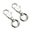 2pcs Double Opening Snap Hooks Heavy Duty Metal Push Gate Swivel Lobster Clasp Keychain Clip Purse Making Accessories (Silver) - color: Silver
